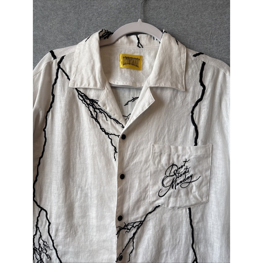 Diet Starts Monday Lightening Linen Button Up Shirt Embroidered XL Hypebeast View 3